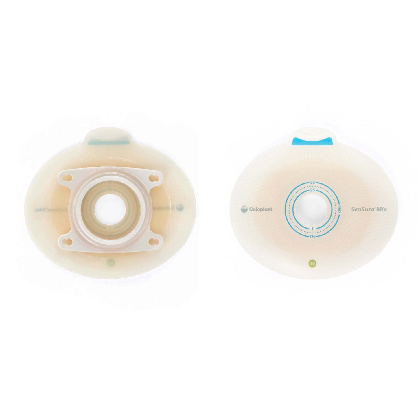 SenSura Mio Click Ostomy Barrier, 20 mm Stoma Opening, Green Color Match
