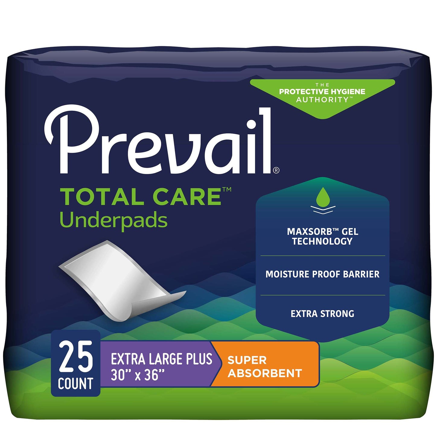 Prevail Total Care™ Super Absorbent Polymer Underpad, 30 x 36 Inch