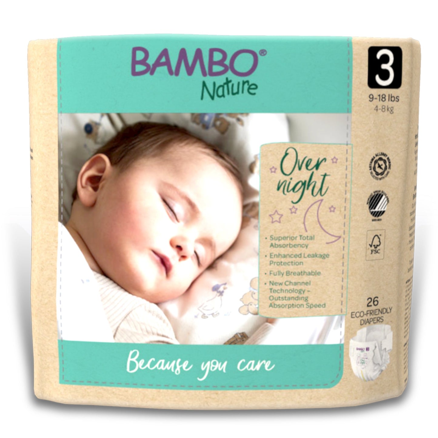 Bambo Nature Overnight Diapers, Size 3