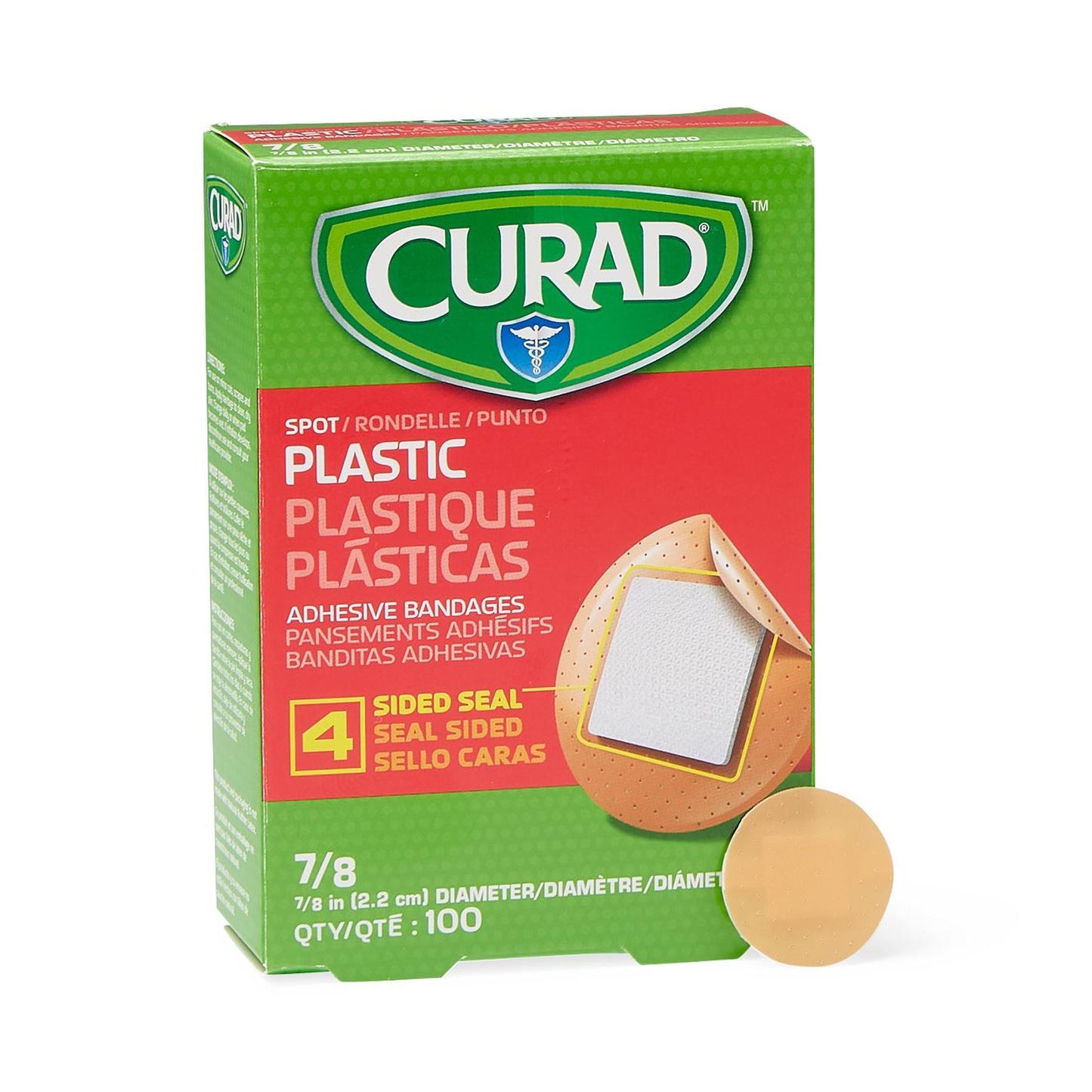 Curad Round Tan Adhesive Spot Bandage, 7/8 Inch