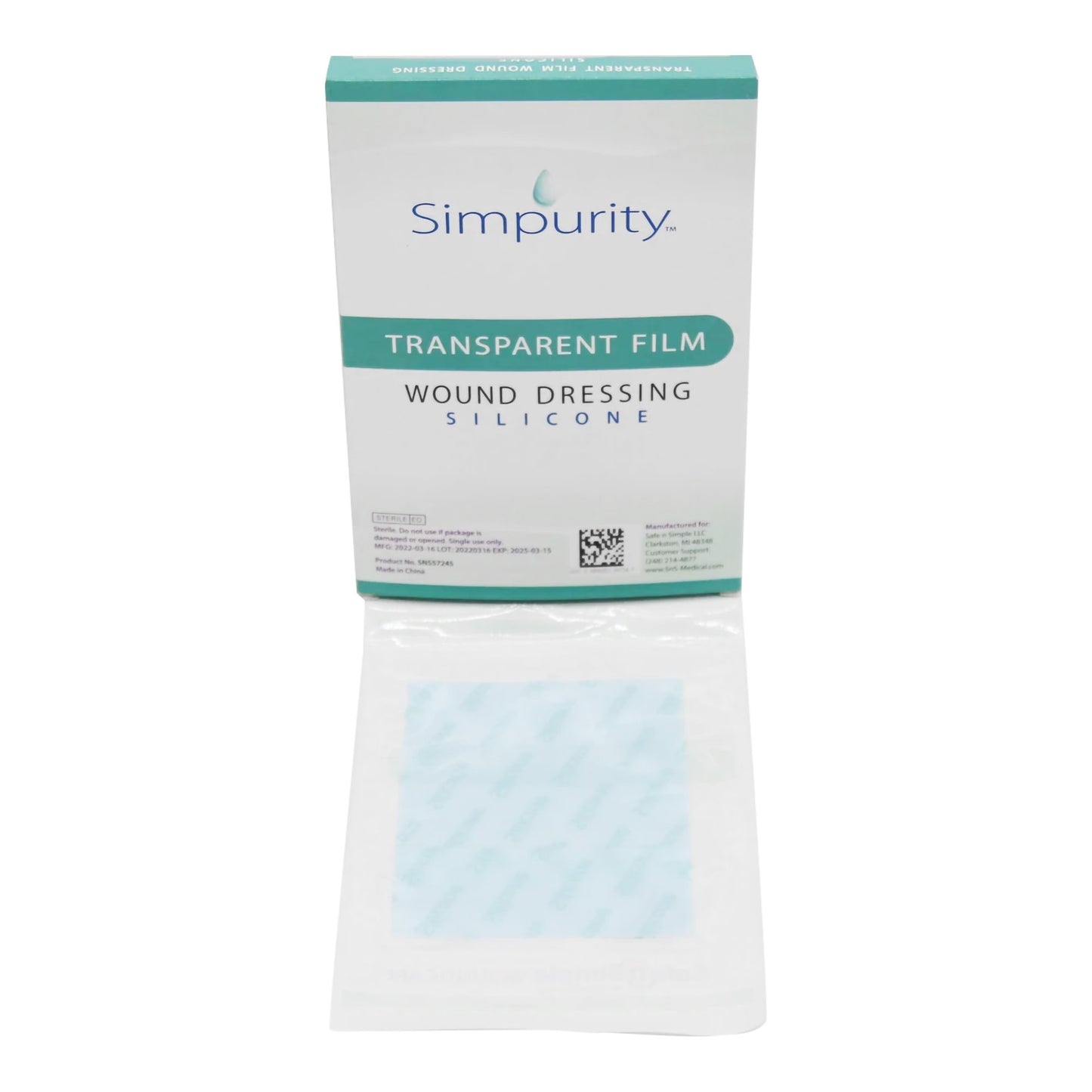 Transparent Film Dressing Simpurity™ 4 X 5 Inch Without Delivery Method Rectangle Sterile
