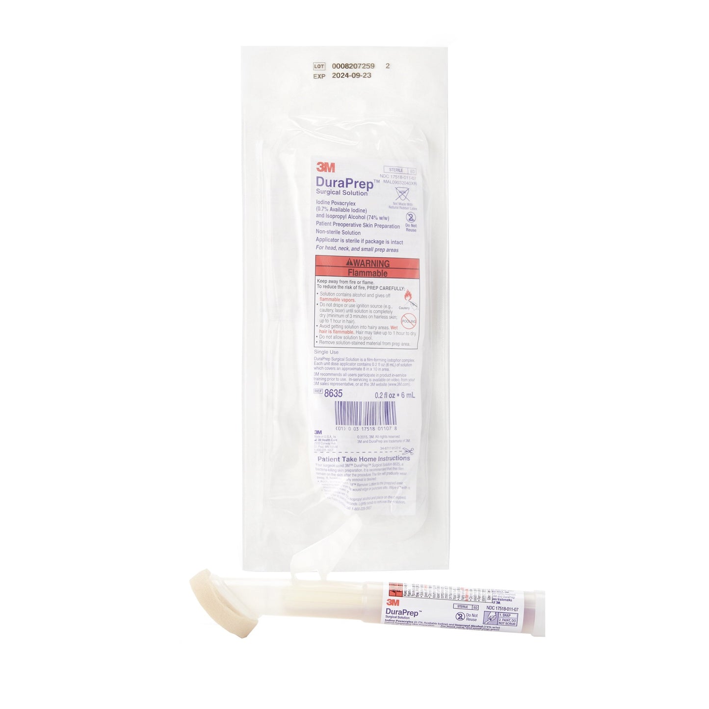 3M DuraPrep Prep Solution, Applicator, 6 mL