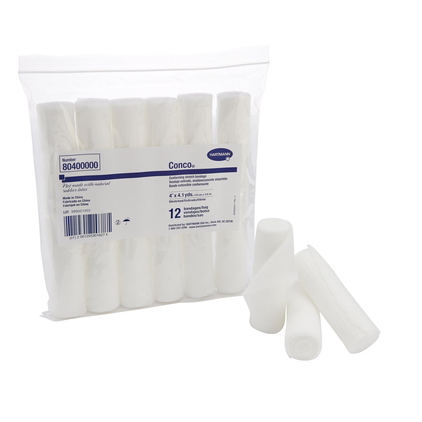 Conco NonSterile Conforming Bandage, 4 Inch x 4-1/10 Yard, 1-Ply
