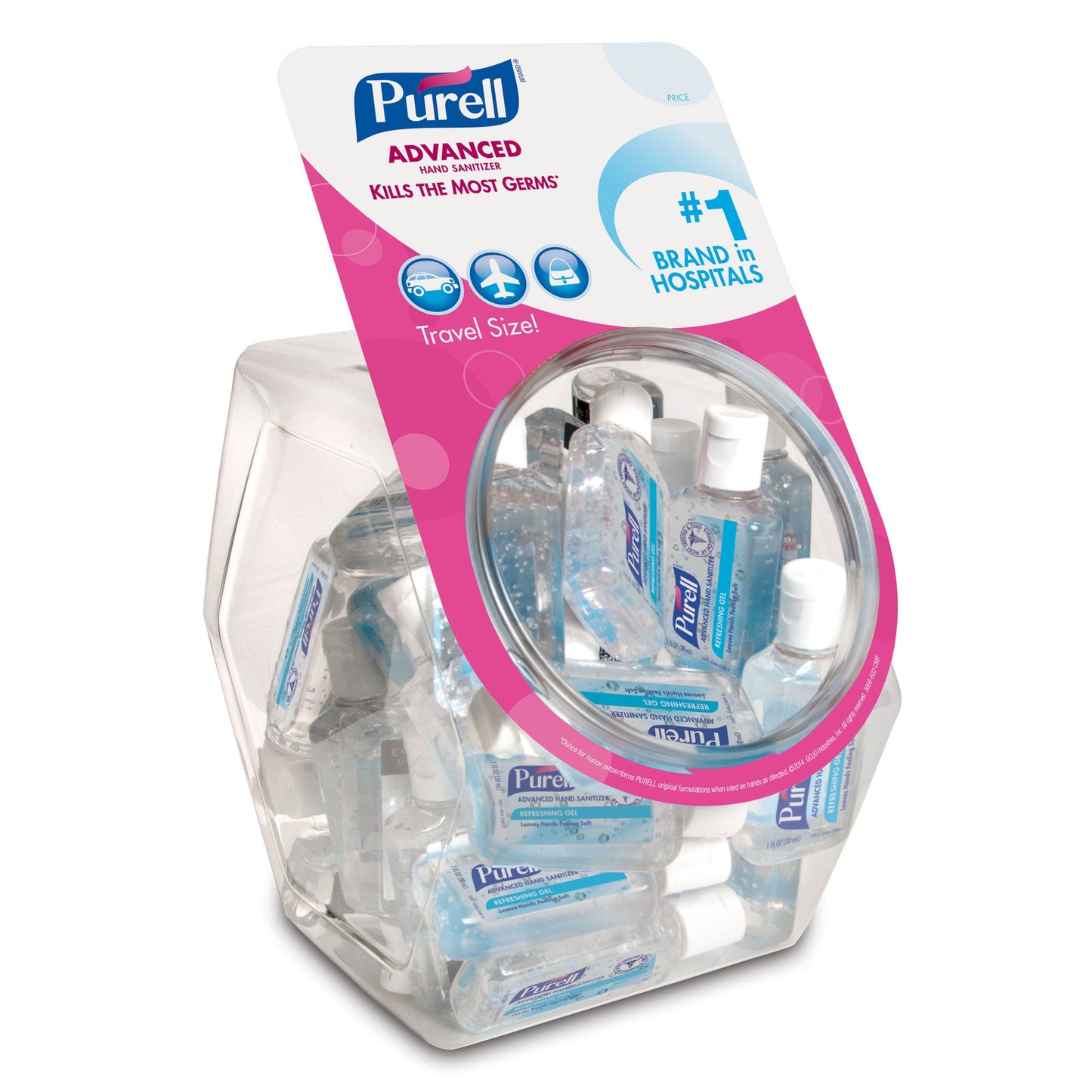 Purell Advanced Travel Size Hand Sanitizer Bowl with 36 1-ounce Bottles