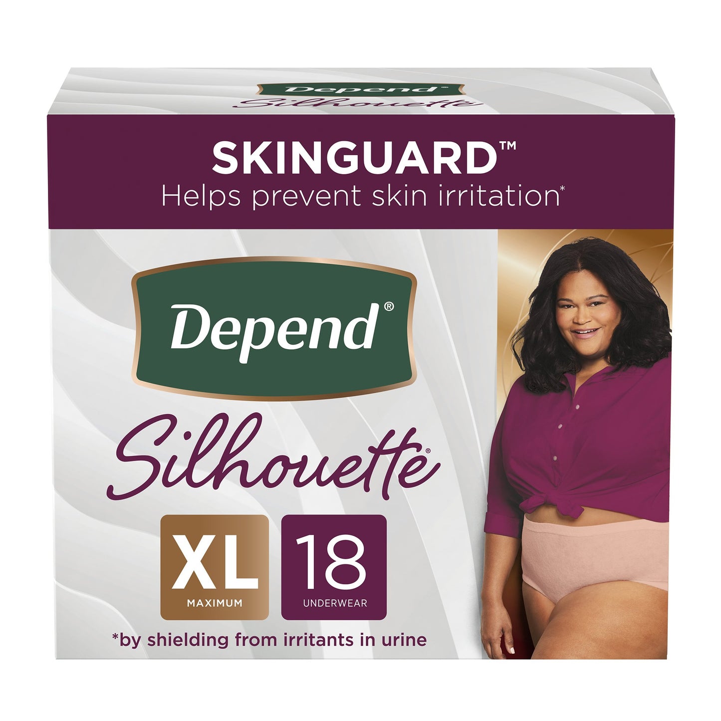 Depend Silhouette Classic Women's Underwear, X-Large, Pink, 18 ct.