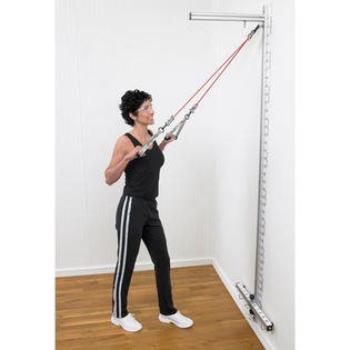 Wall Station TheraBand With Grip Handle/Head Strap X-Light, Light, Moderate, Heavy 6 X 9 X 45 Inch Yellow, Red, Green, Blue