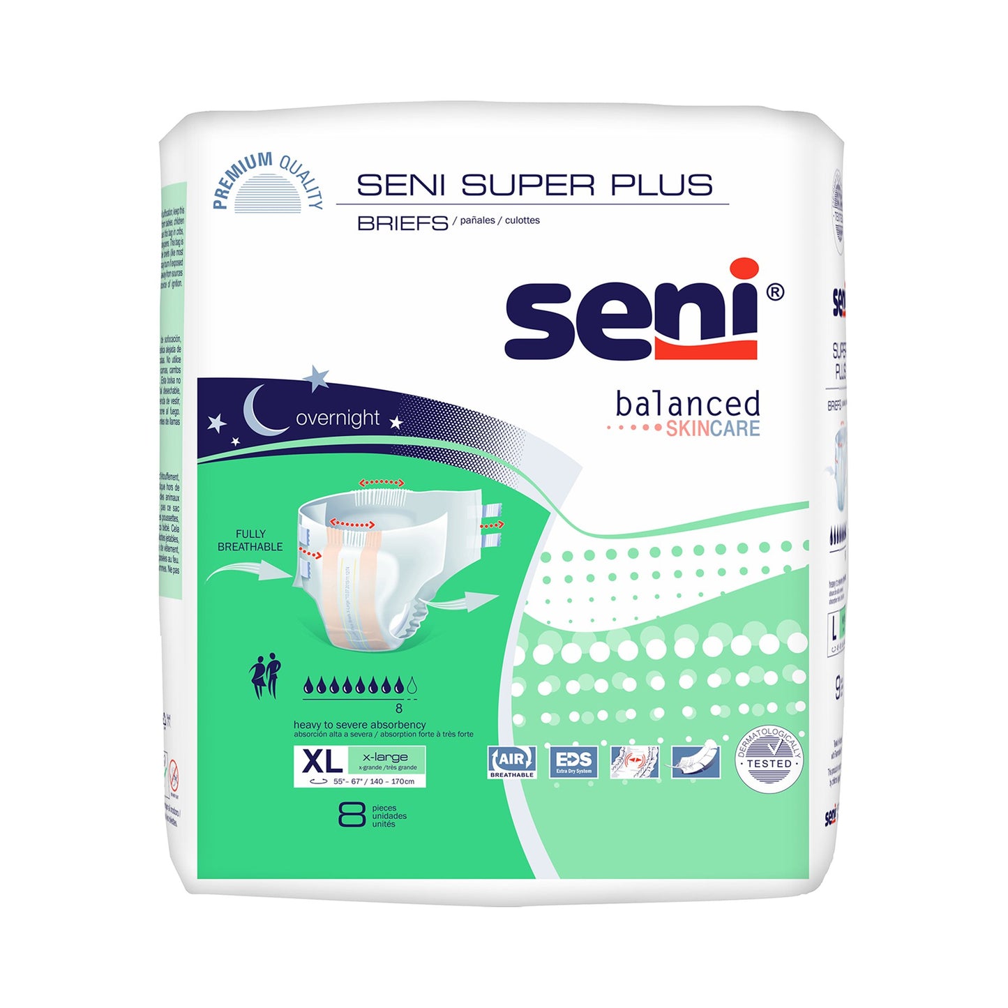 Seni Super Plus Overnight Heavy Absorbency Incontinence Brief, Extra Large