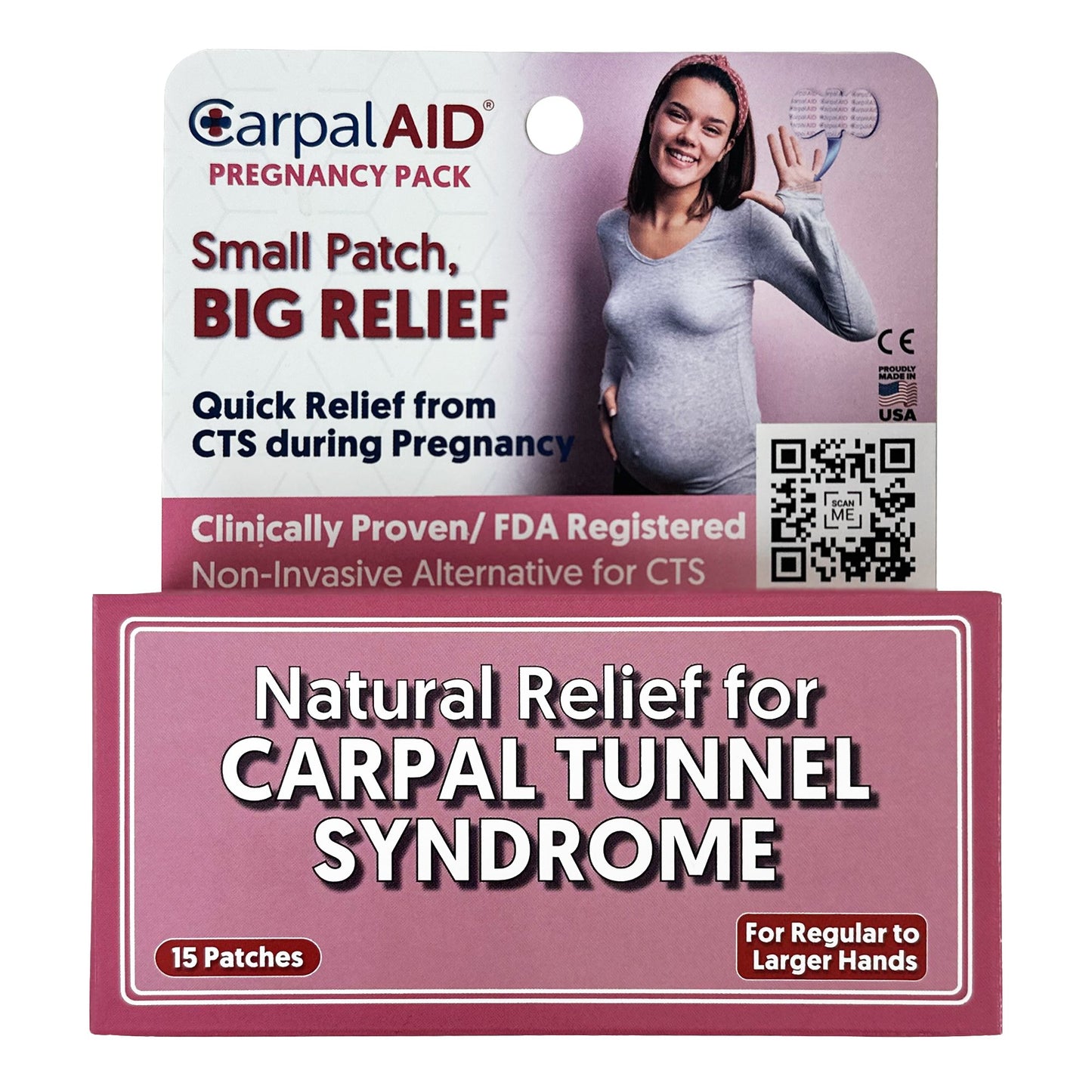 CarpalAid Patch Pregnancy Hand-Based Carpal Tunnel Support, Large