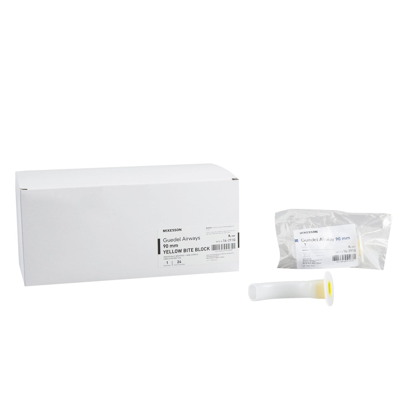 McKesson Guedel Oropharyngeal Airway, Size 4, 90mm Length, ISO 9