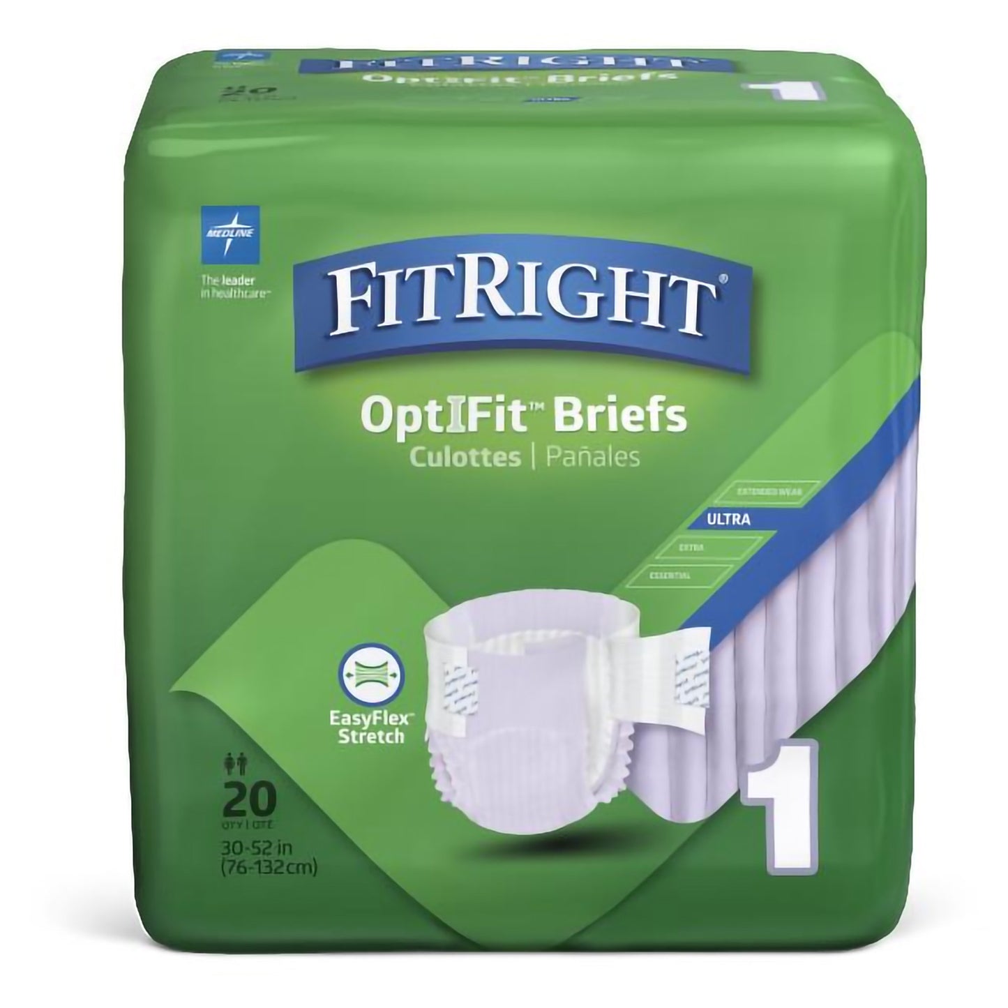 Incontinence Brief FitRight™ Stretch Ultra Adult Medium / Large Unisex Disposable Heavy Absorbency