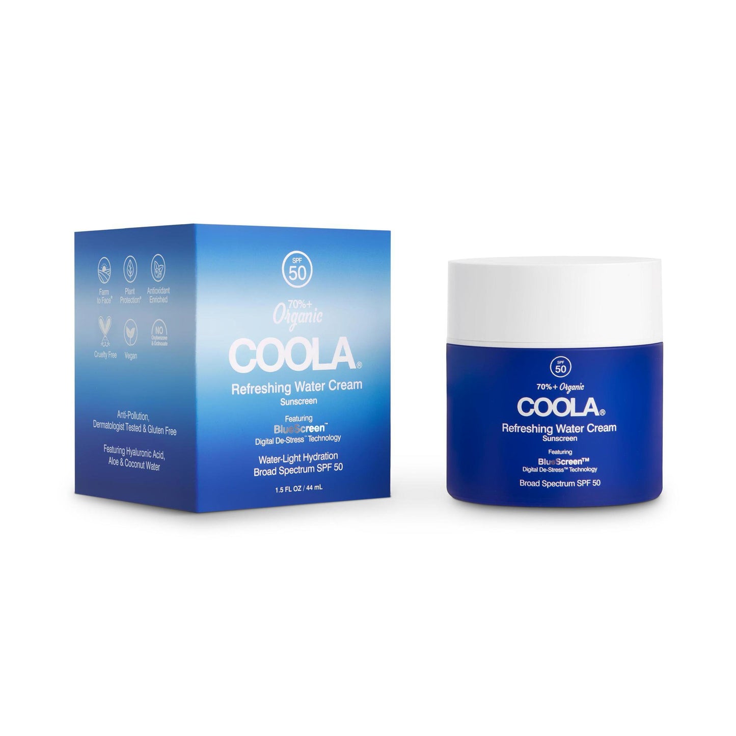 Coola Refreshing Water Cream Sunscreen w/ BlueScreen™ Digital De-Stress™ SPF 50