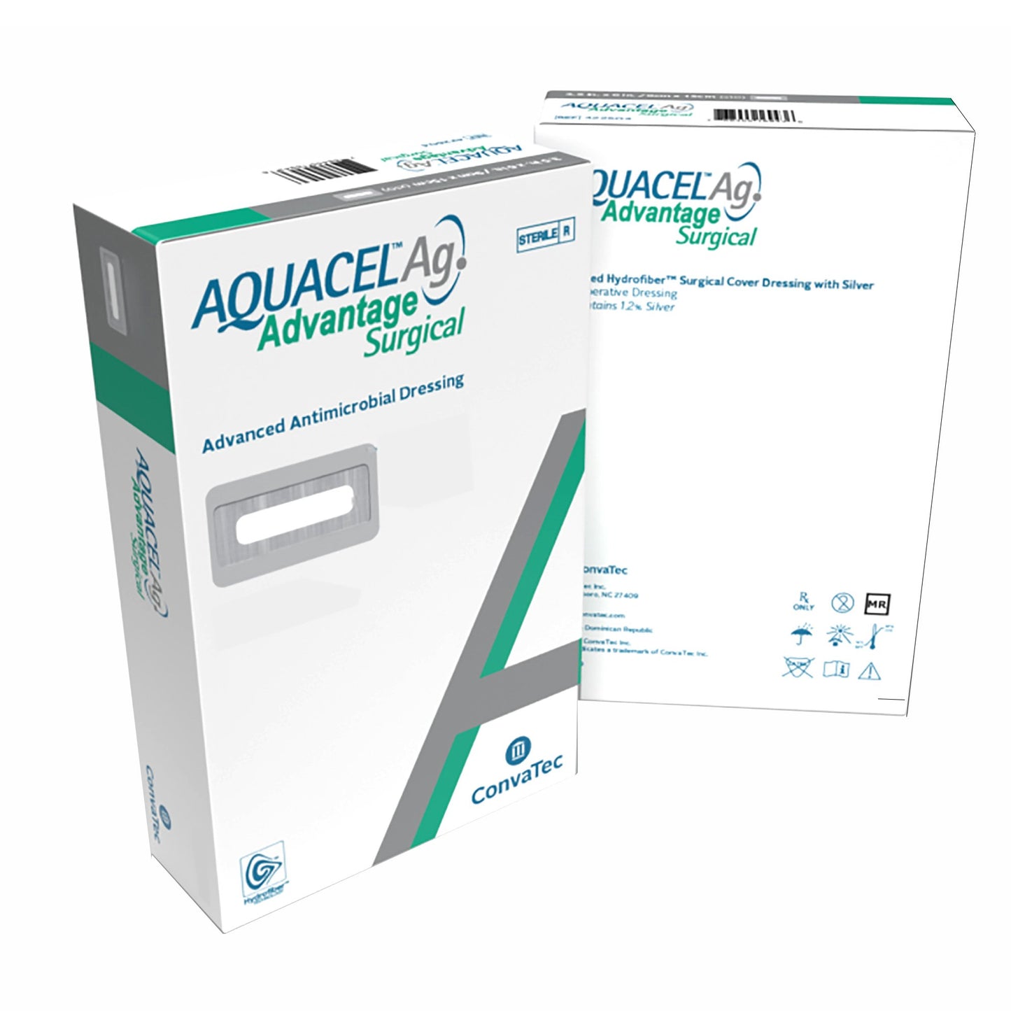 Silver Hydrofiber Dressing Aquacel Ag Advantage Surgical 3-1/2 X 6 Inch Rectangle Sterile