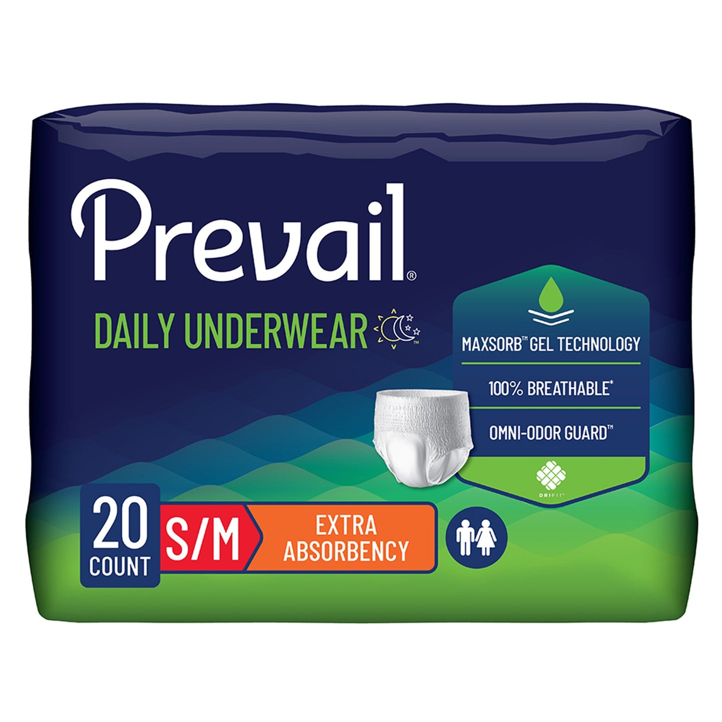 Prevail Daily Underwear Extra Absorbent Underwear, Medium