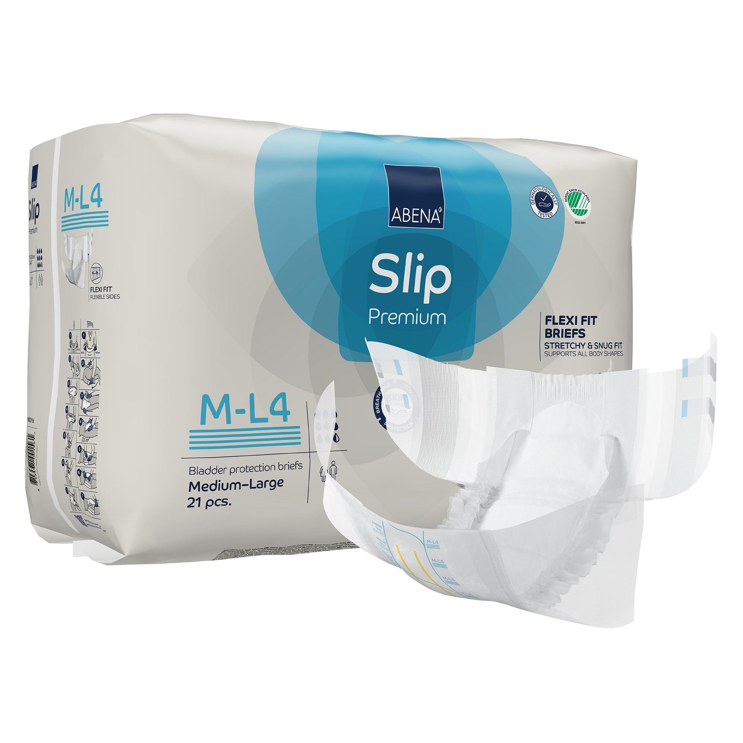 Abena Slip Premium Flexi Fit Incontinence Briefs, M-L4