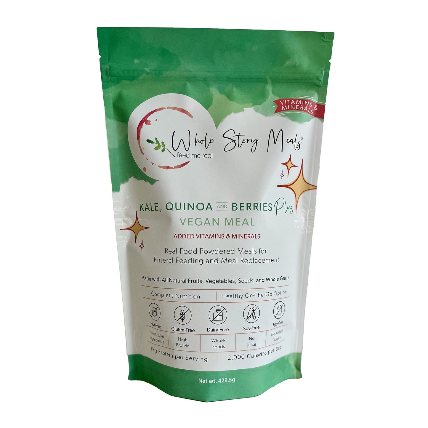Oral Supplement Whole Story Meals Kale / Quinoa / Berries Plus Powder 16 oz. Pouch