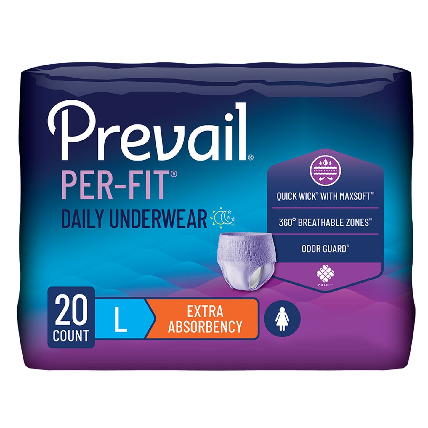 Prevail Per-Fit Women Extra Absorbent Underwear, Large