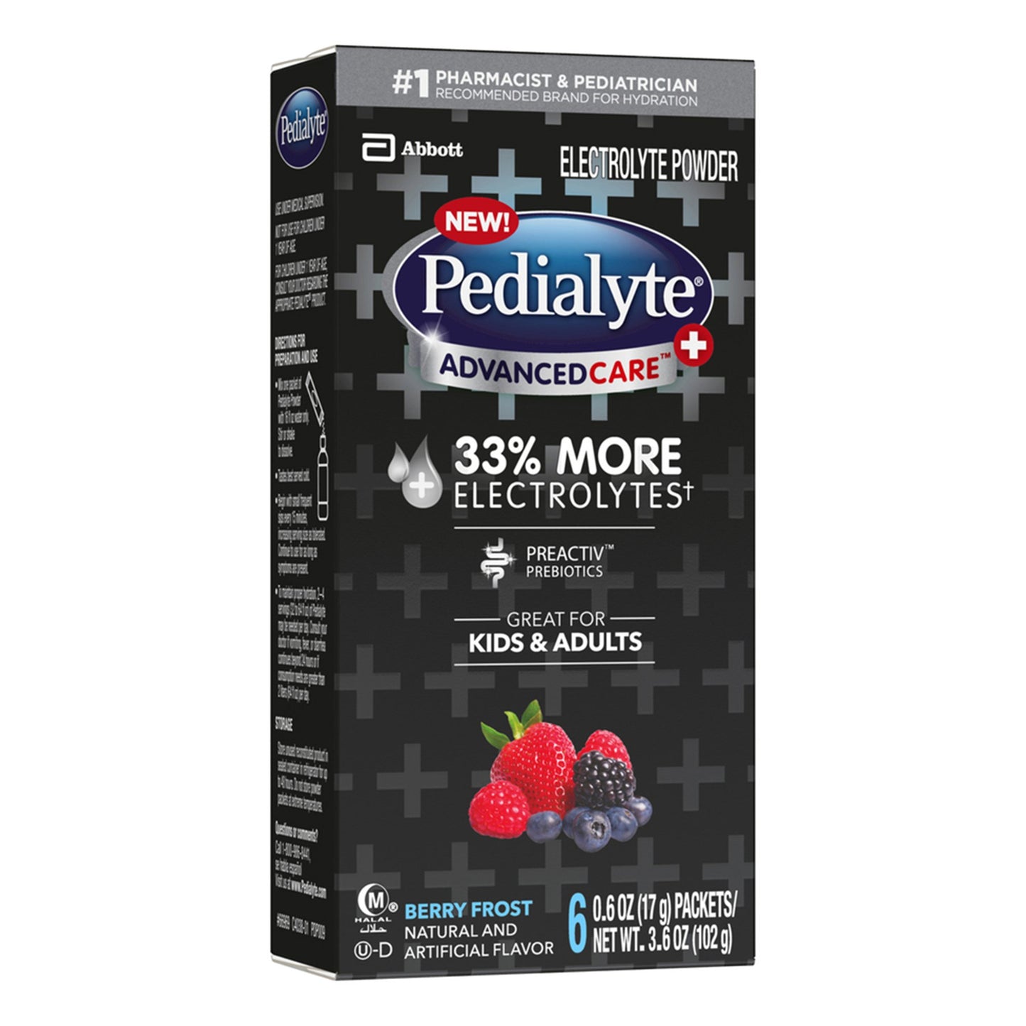 Oral Electrolyte Solution Pedialyte AdvancedCare™ Plus Berry Frost Flavor 0.6 oz.