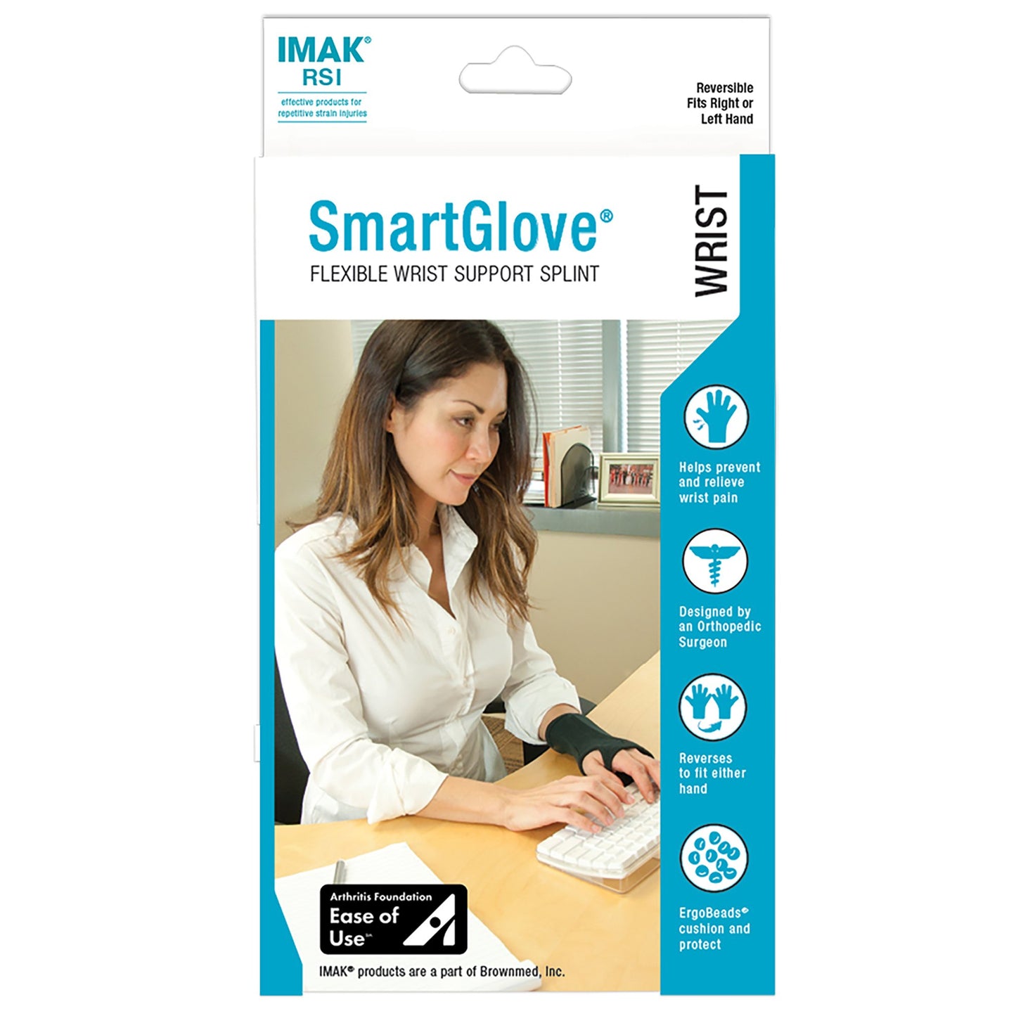 IMAK RSI SmartGlove with Thumb Support Glove, Large, Black