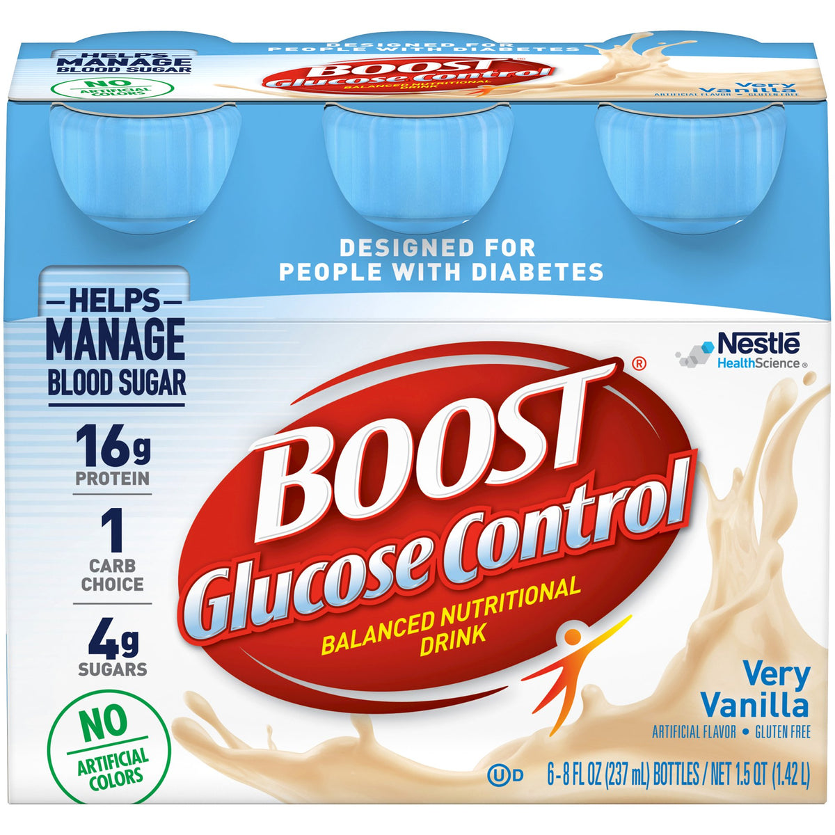 Boost Glucose Control Vanilla Balanced Nutritional Drink, 8-ounce Bottle