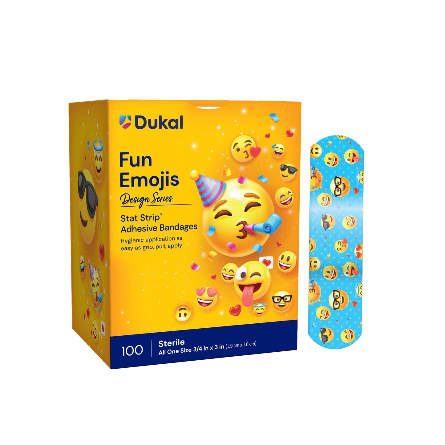 American White Cross First Aid Emojis Kid Design Adhesive Strip, x 3 Inch