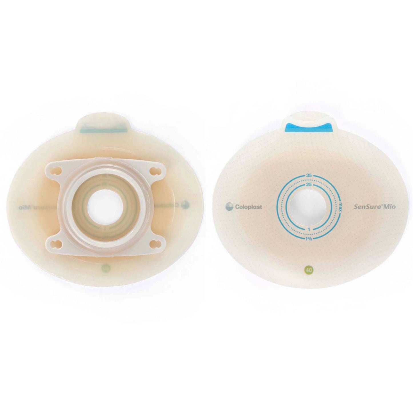 SenSura Mio Click Ostomy Barrier, 22 mm Stoma Opening, Green Color Match