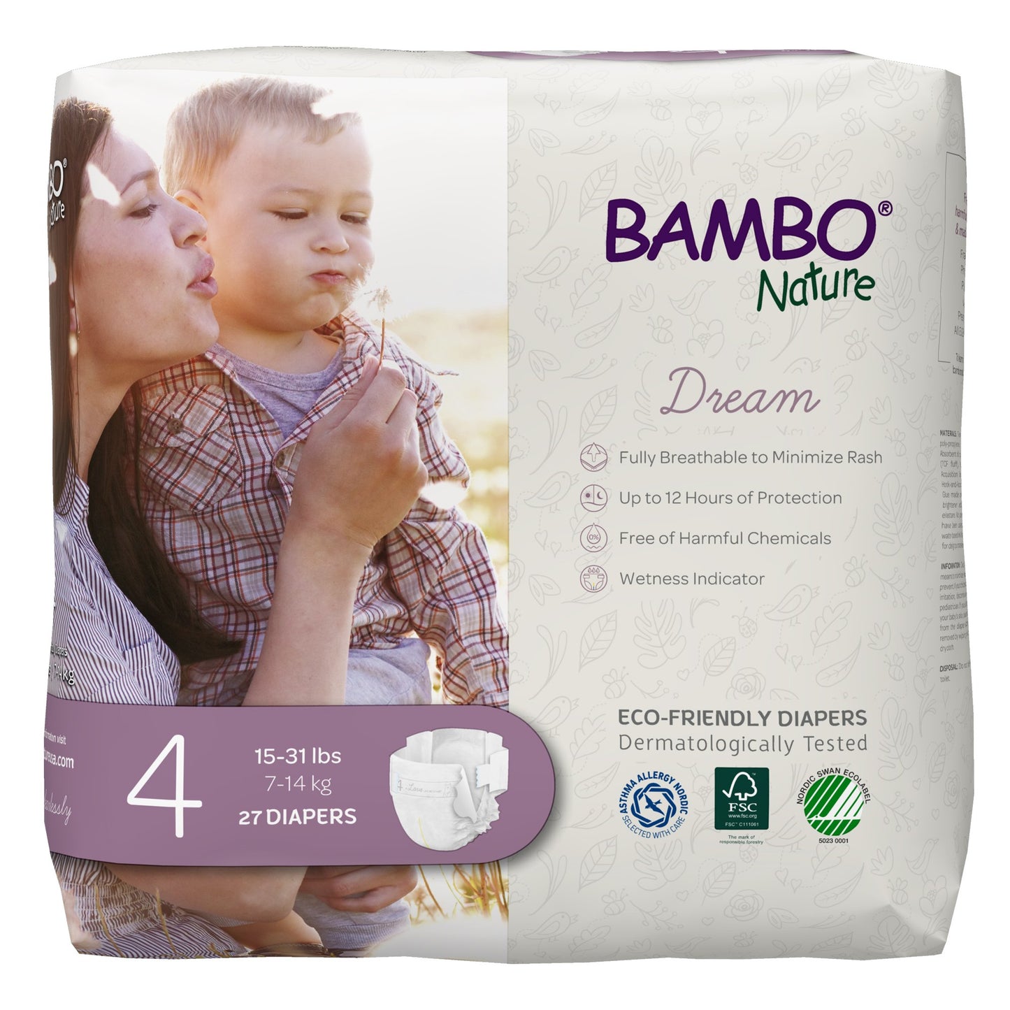 Bambo Nature Diaper, Size 4