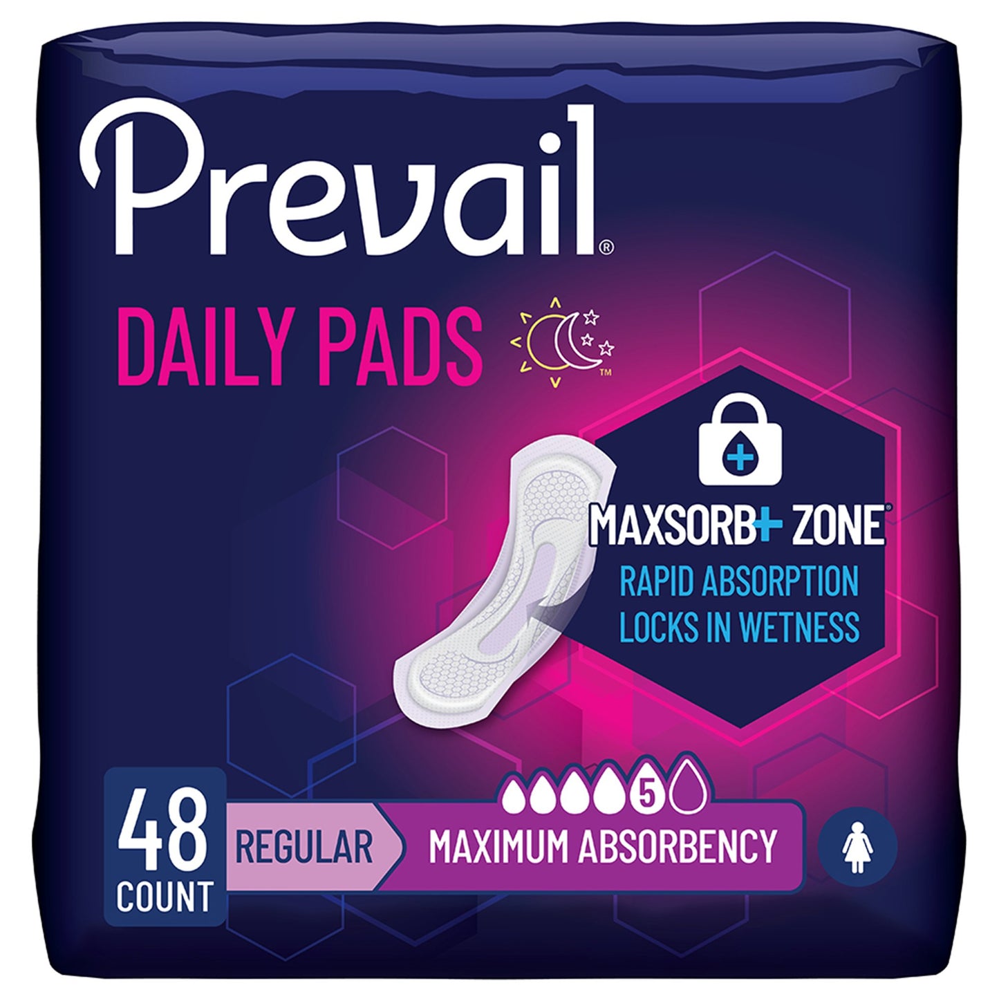 Prevail Daily Pads Maximum Bladder Control Pad, 11-Inch Length