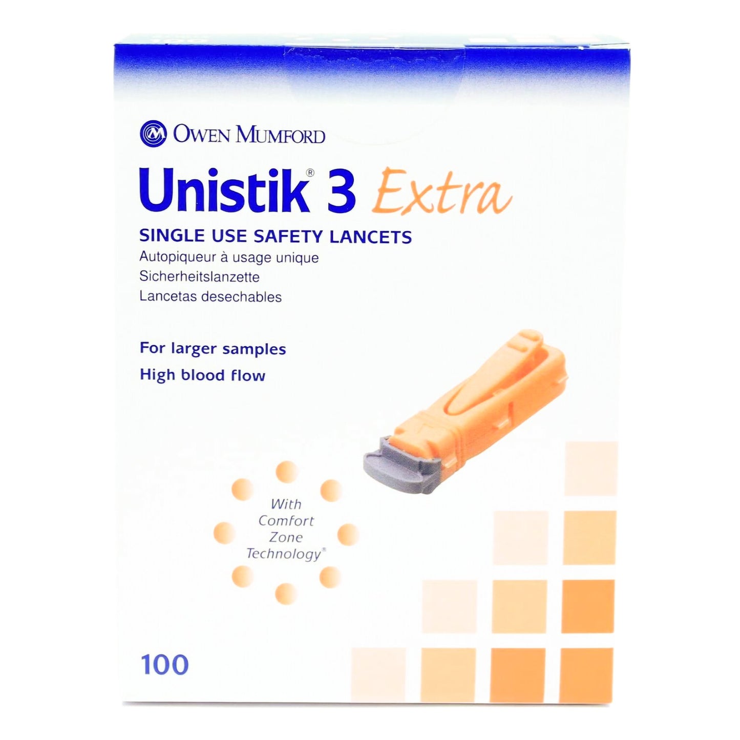 Unistik 3 Extra Safety Lancet, 21 Gauge, 2-millimeter Depth