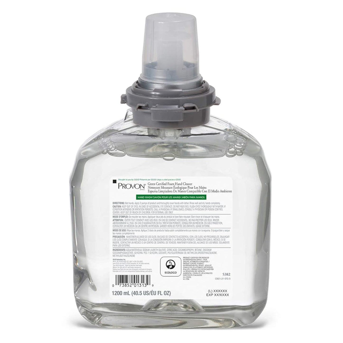 Provon Foaming Hand Cleaner, 1,200 mL Dispenser Refill Bottle Unscented