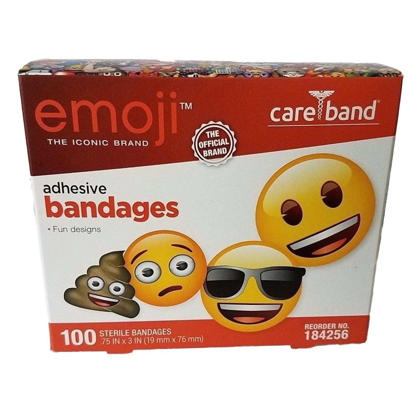 Care Brand Emoji™ Adhesive Strip Bandages, x 3 Inch