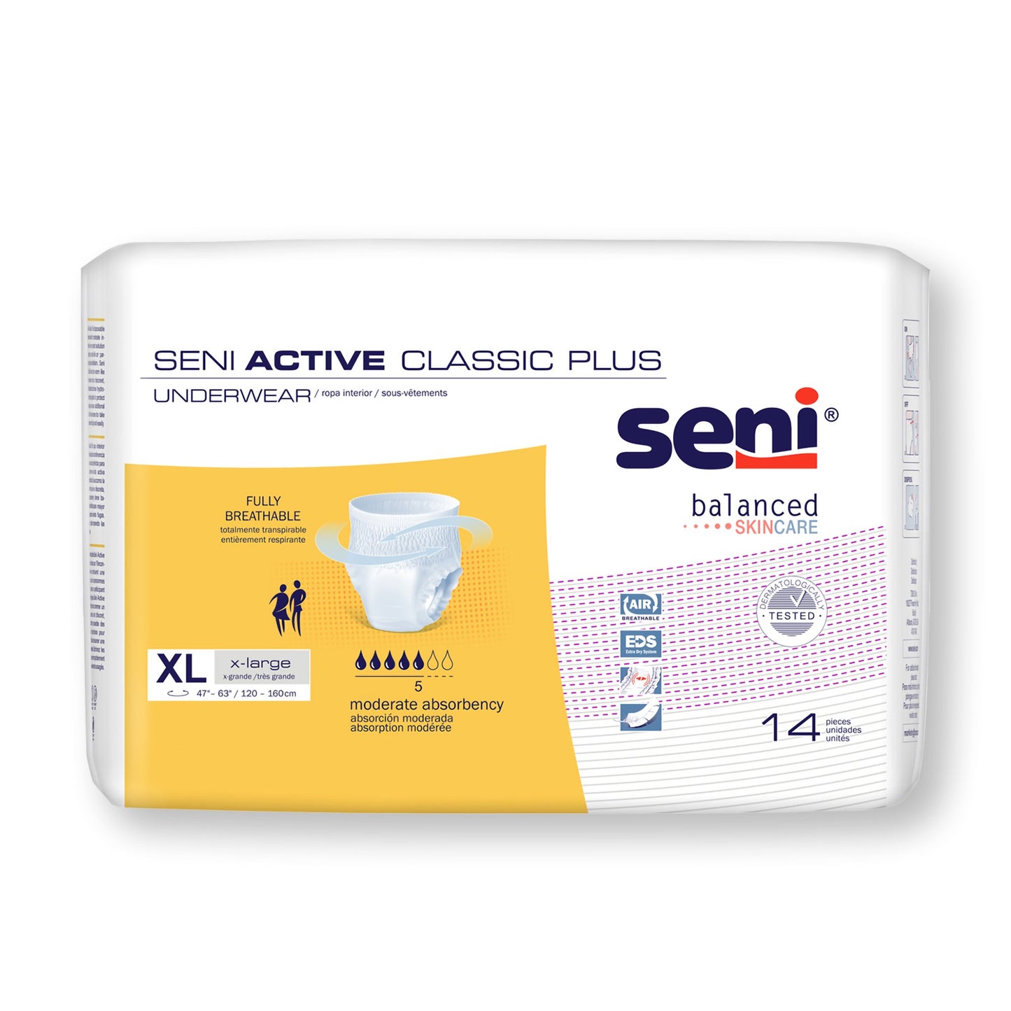 Seni Active Classic Plus Moderate Absorbent Underwear, Extra Large