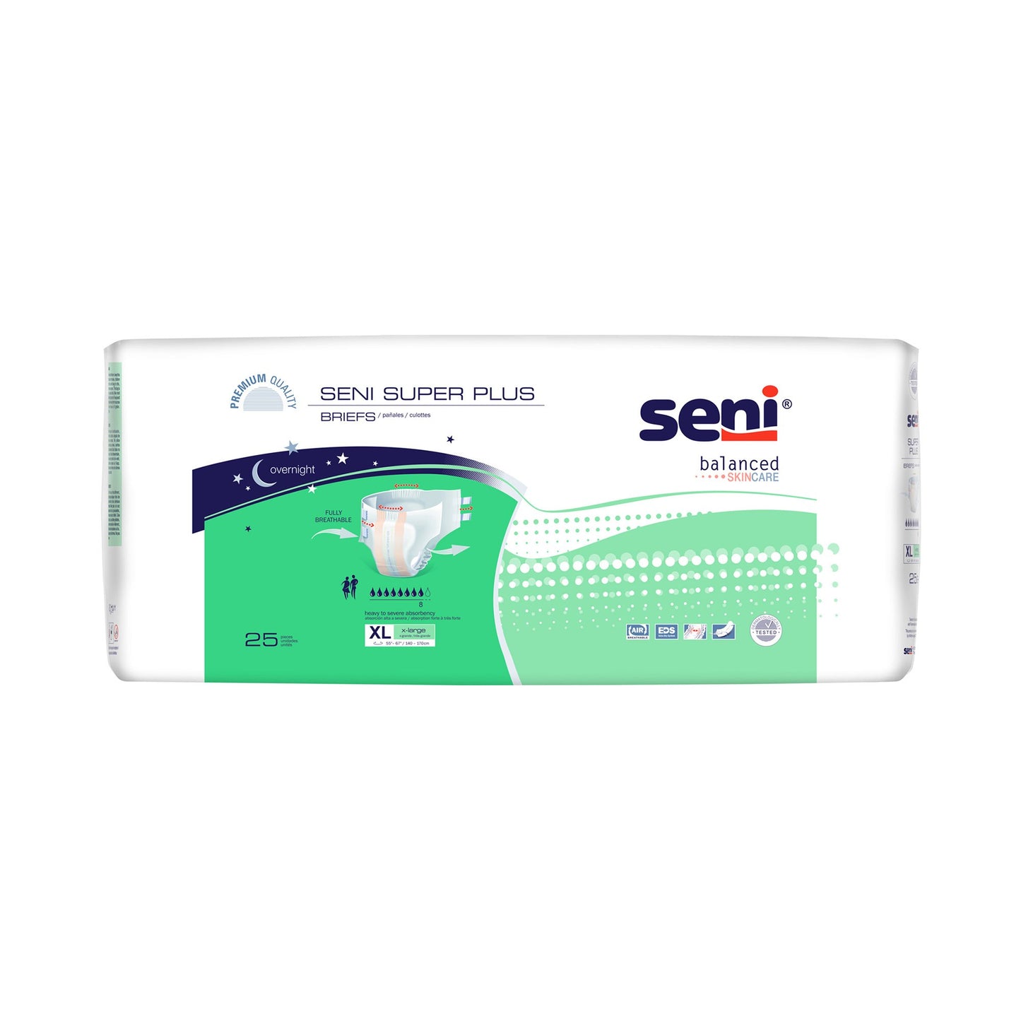 Seni Super Plus Overnight Heavy Absorbency Incontinence Brief, Extra Large