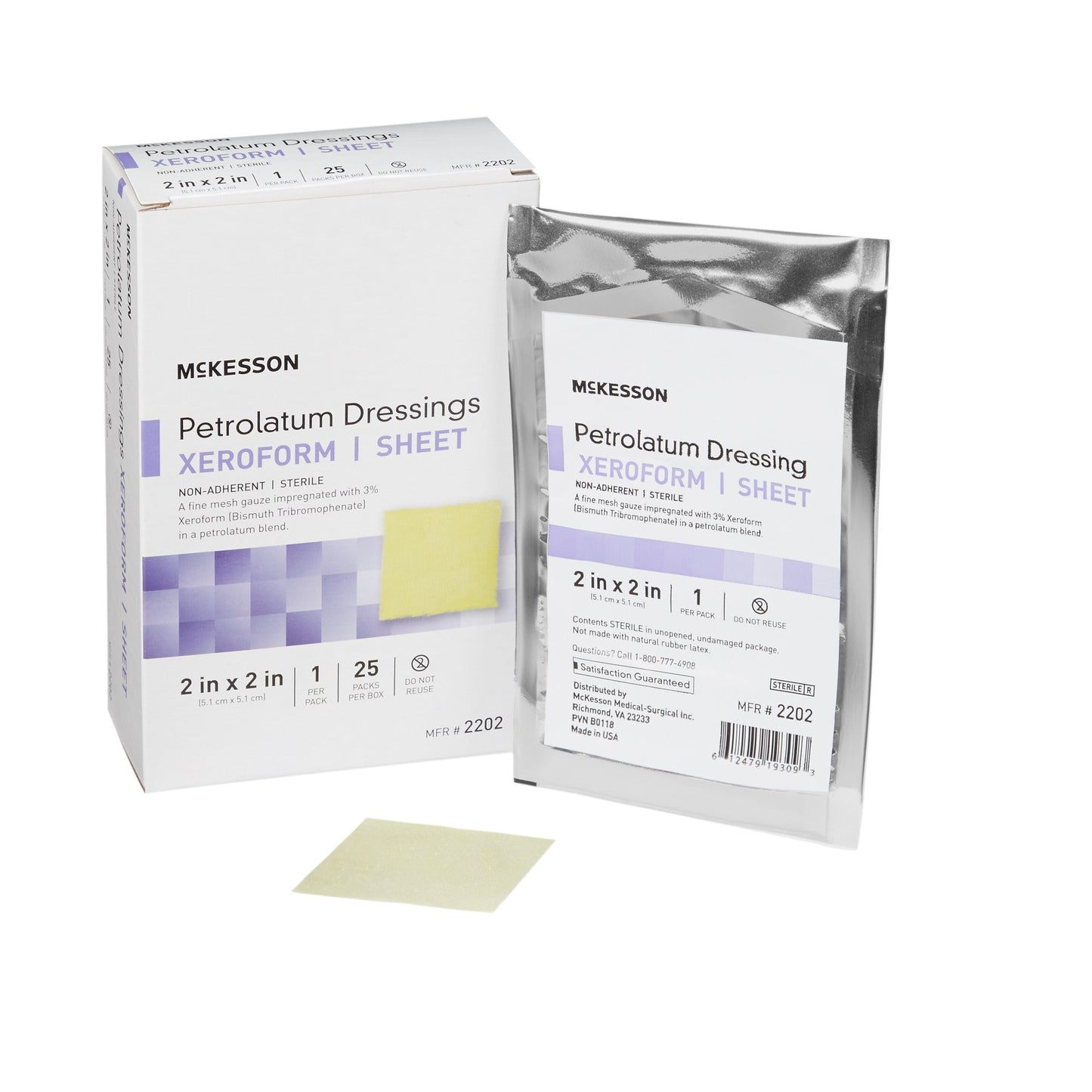 McKesson Xeroform Petrolatum Impregnated Dressings, 2 x 2 Inch