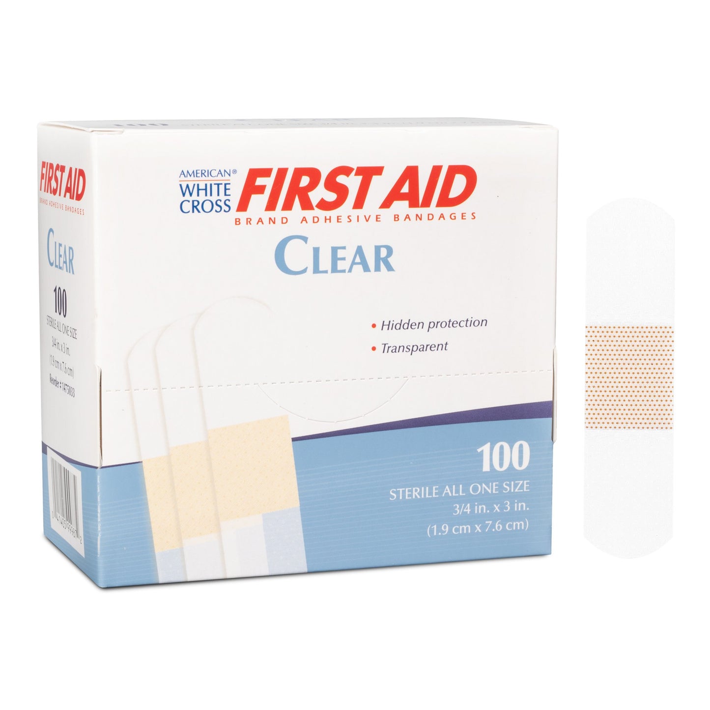American White Cross First Aid Clear Adhesive Strip, 4 x 3 Inch