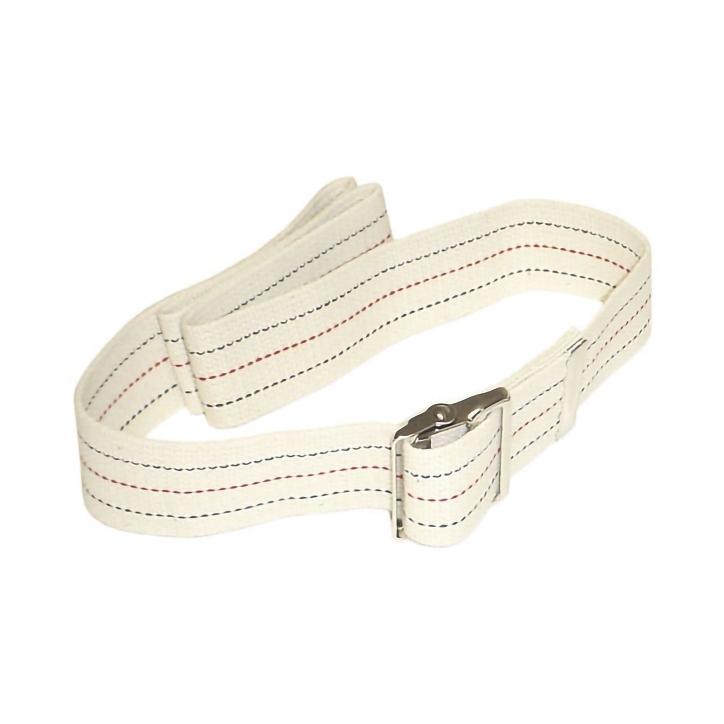 Maddak Gait Belt, 54 Inch, White with Red and Blue Stripes