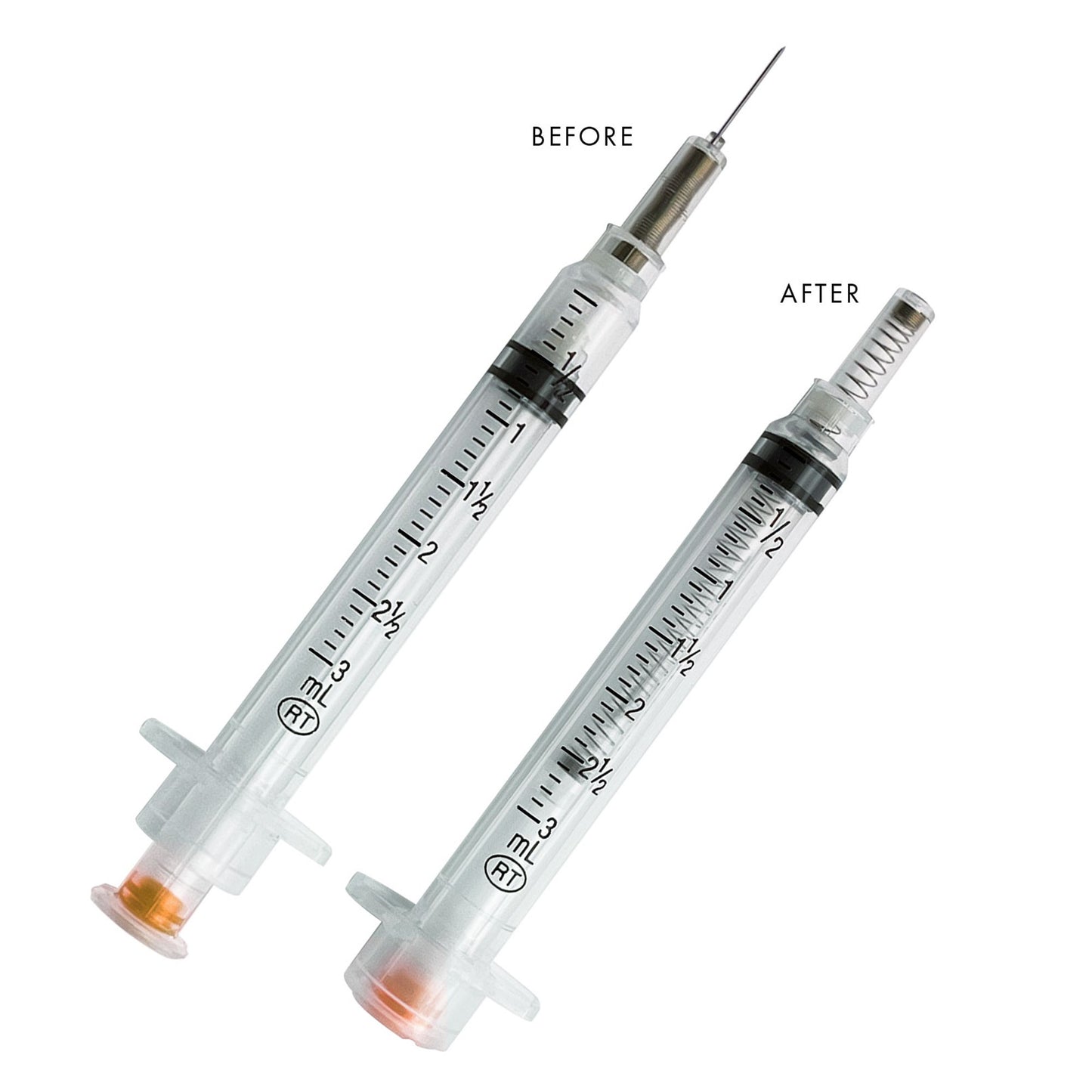 VanishPoint 3 mL Syringe with Hypodermic Needle, 25 Gauge, 5/8 Inch