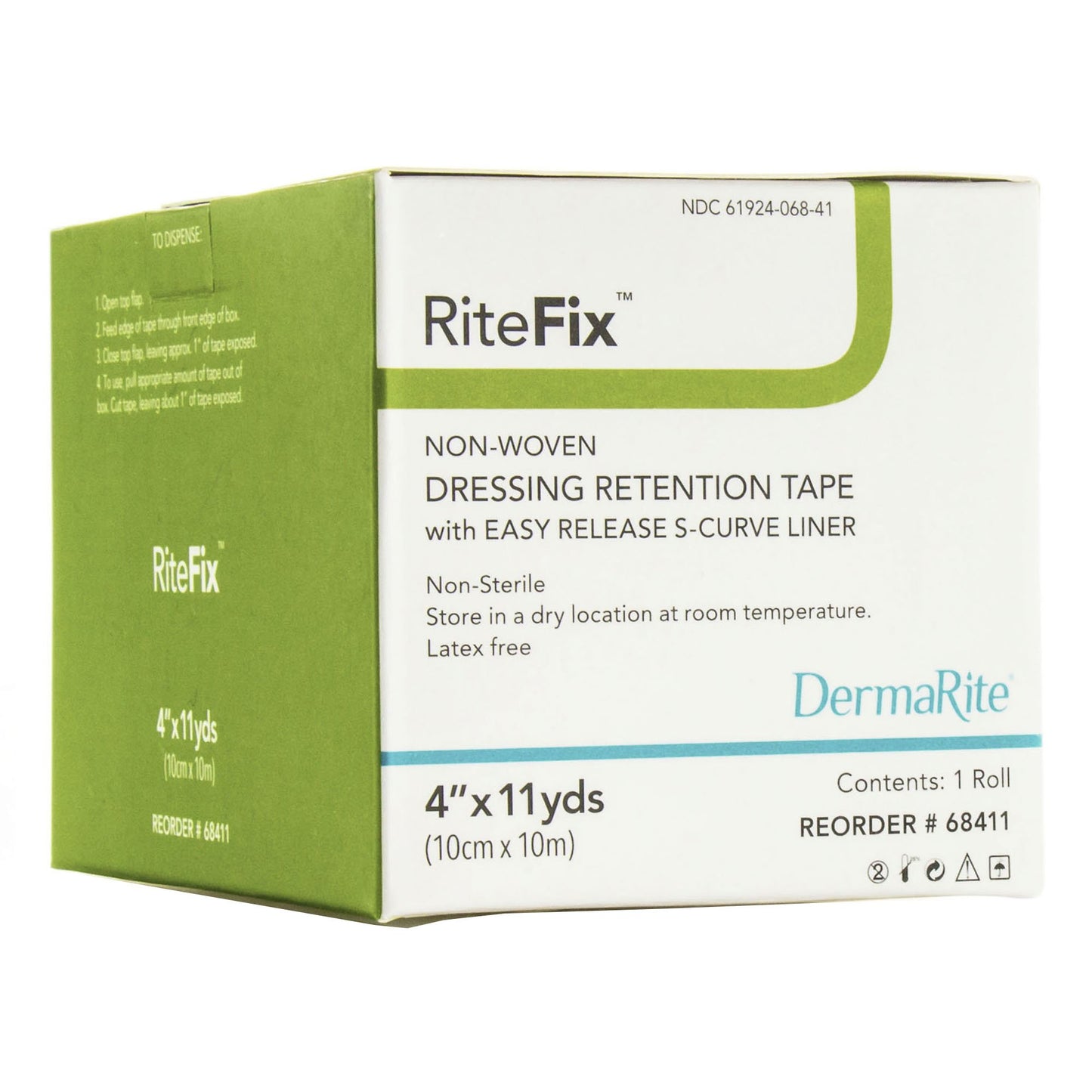 RiteFix™ Nonwoven Dressing Retention Tape, 4 Inch x 11 Yard, White