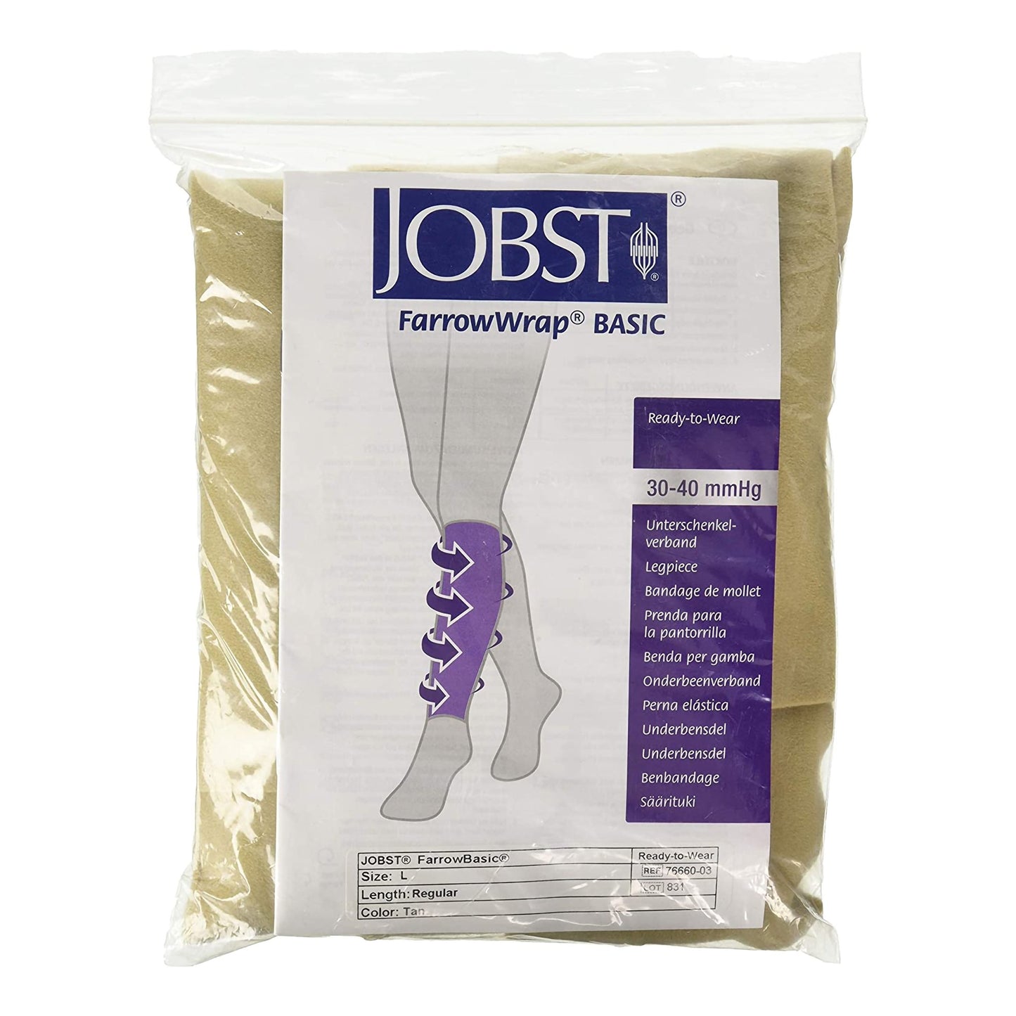 Compression Wrap Jobst FarrowWrap Basic Large Tan Leg