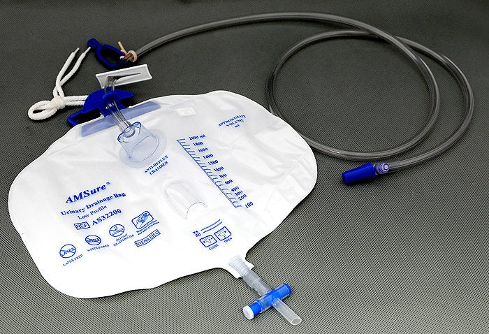 AMSure Urinary Drain Bag, T-Tap Drain, Pre-pierced
