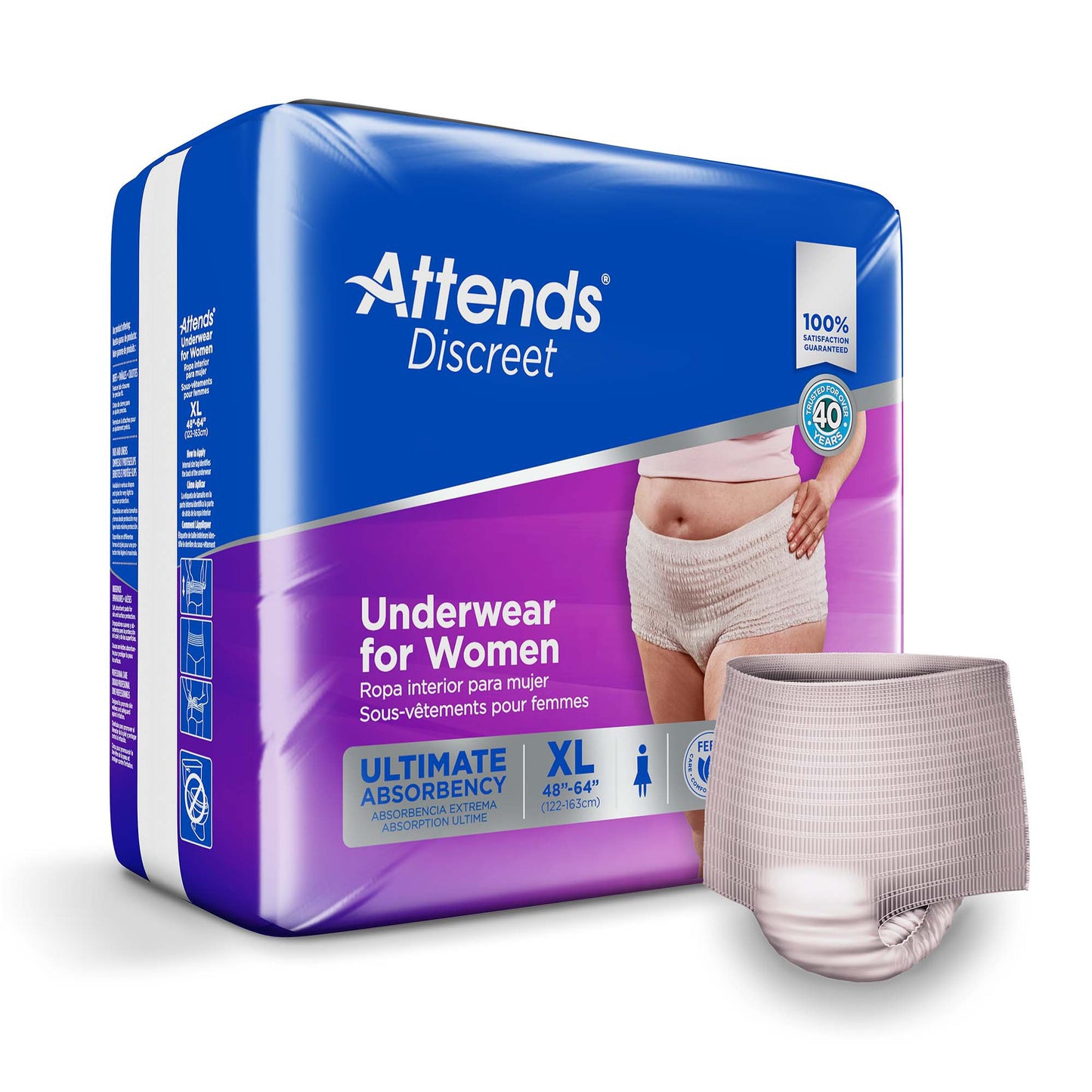 Attends Discreet Women's Underwear, Level 5, X-Large