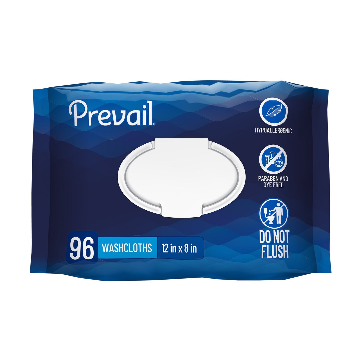 Prevail Personal Cleansing Wipe, Soft Pack, Aloe, Vitamin E, 8 x 12 Inch