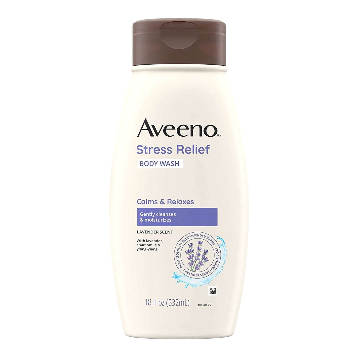 Aveeno Stress Relief Body Wash Lavender, 18-ounce Bottle