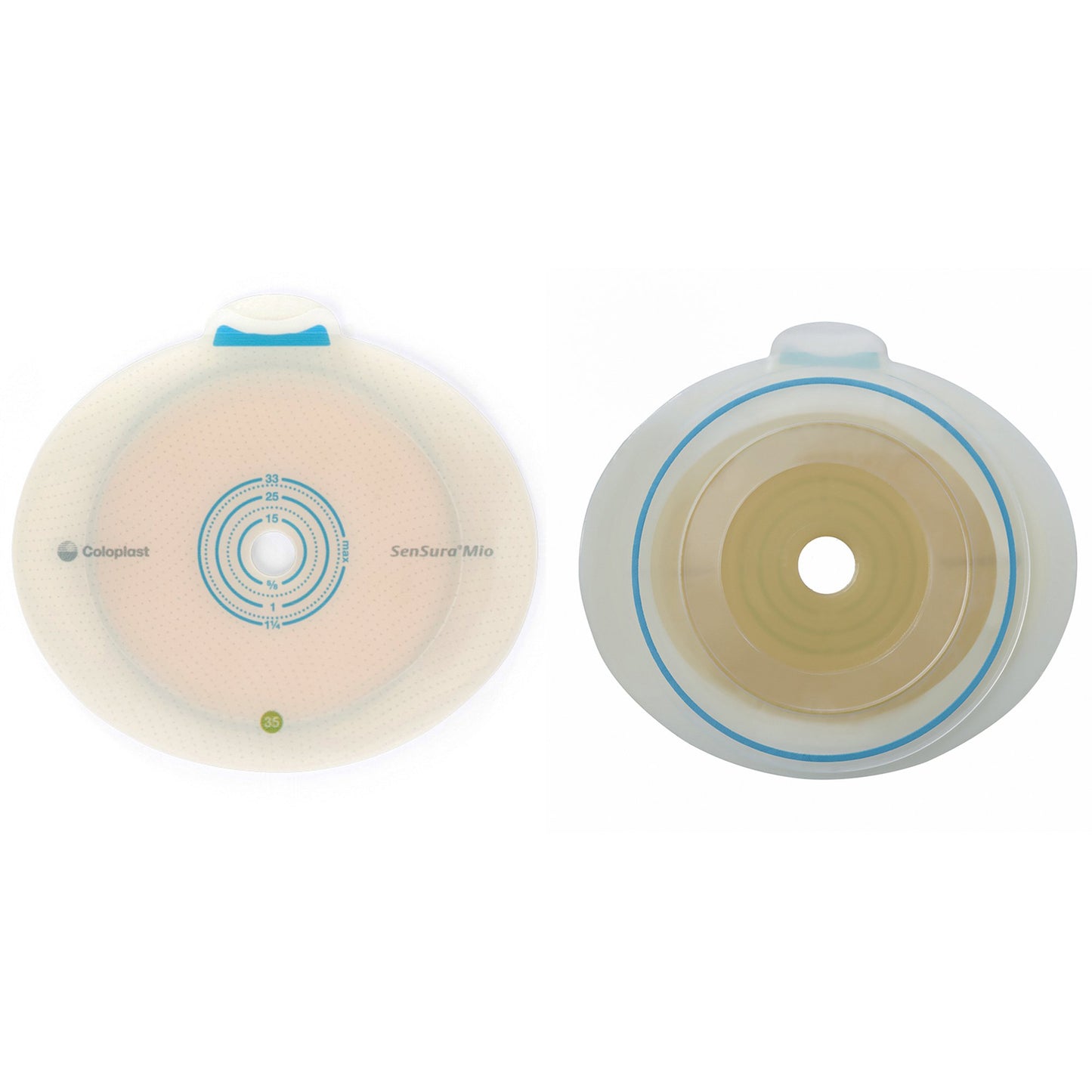 SenSura Mio Flex Flat Ostomy Barrier, Trim to Fit 10 – 33 mm, Green Match
