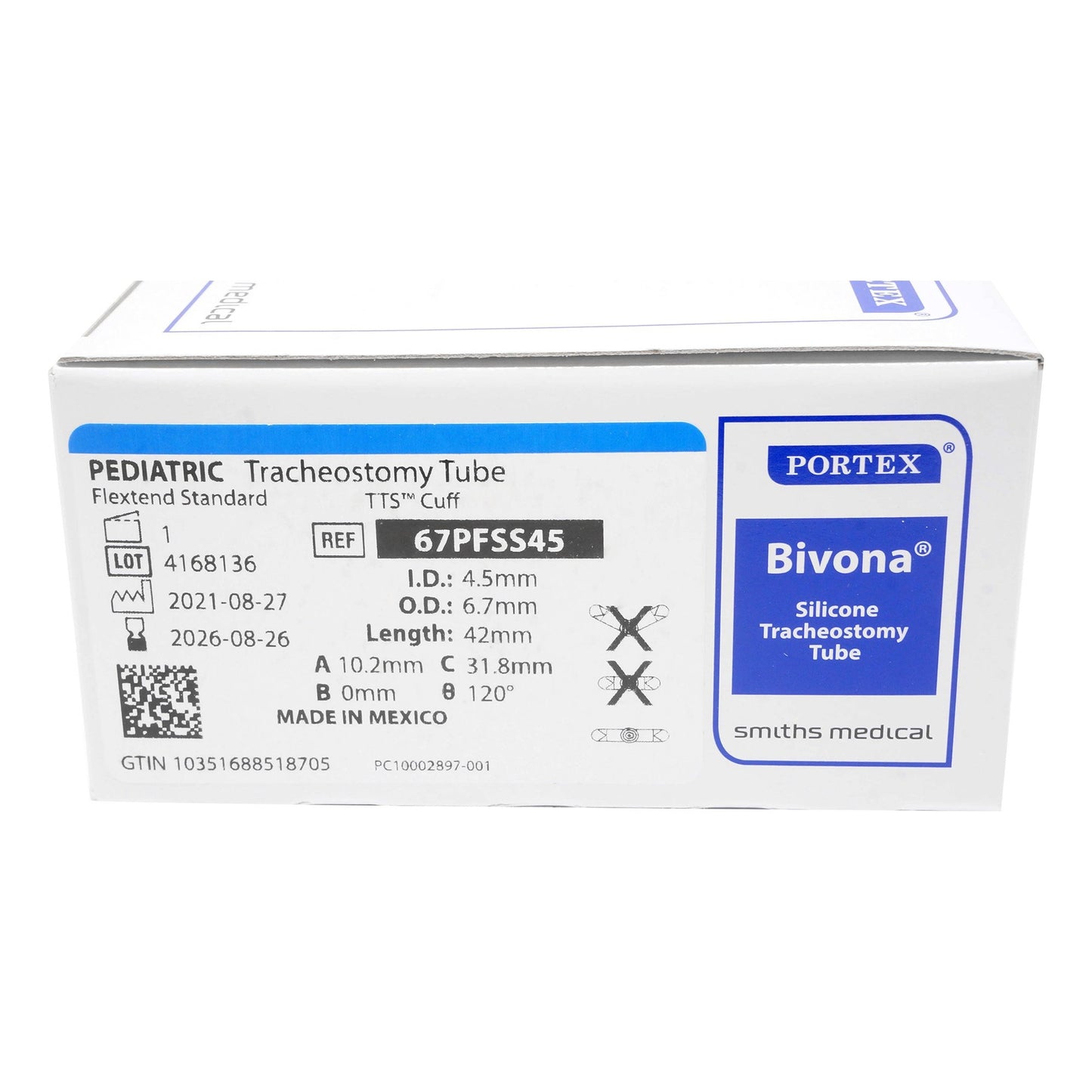 Bivona FlexTend™ TTS™ Tracheostomy Tube, Size 4.5