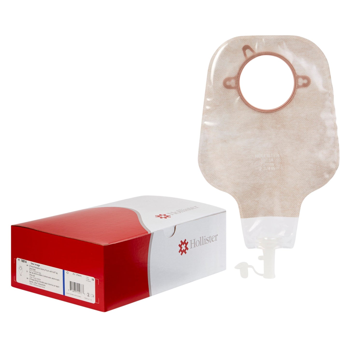 New Image™ Two-Piece Drainable Ultra-Clear Ostomy Pouch, 12 Inch Length, 2 Inch Flange