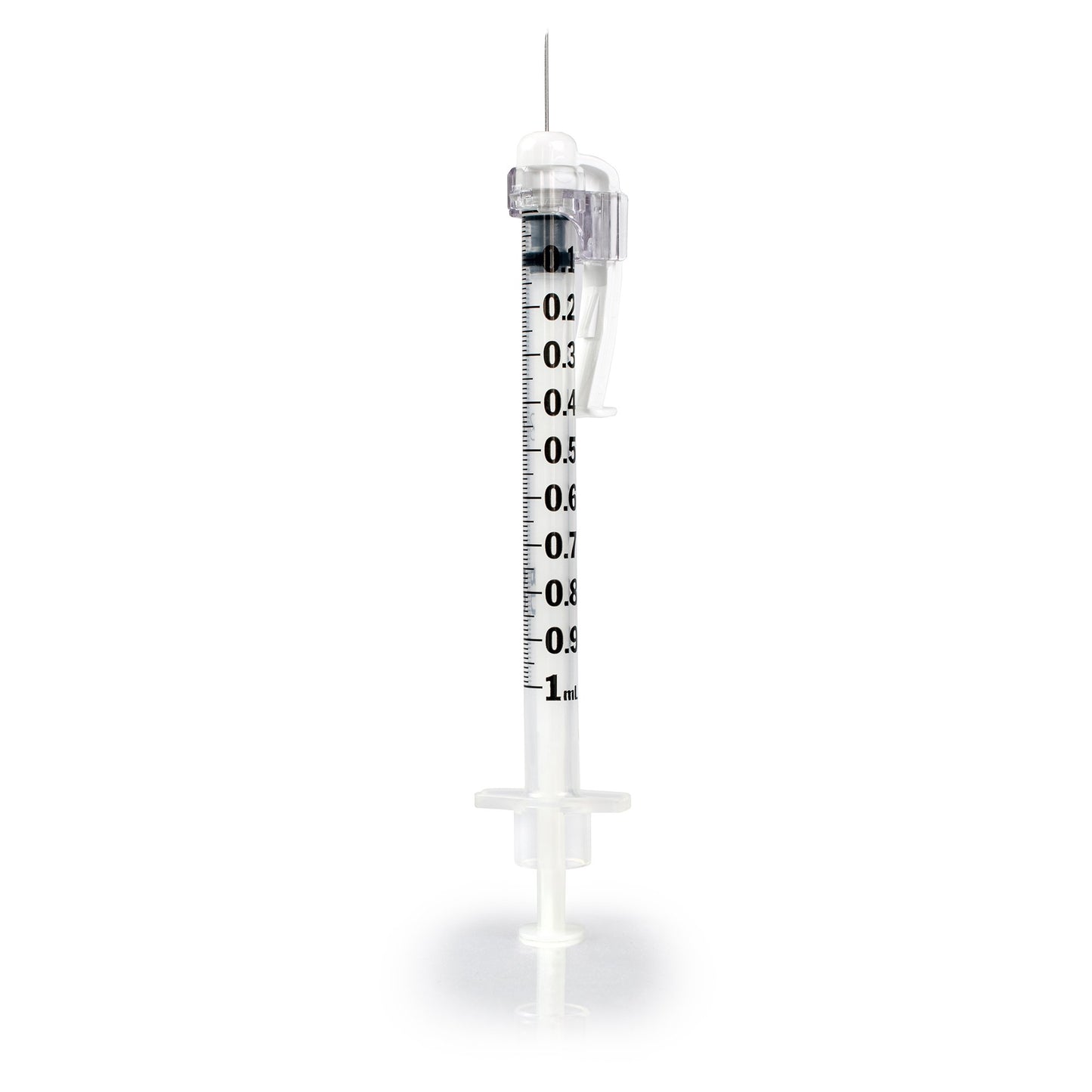 Safety Tuberculin Syringe with Needle McKesson Prevent SG 1 mL 1/2 Inch 27 Gauge Sliding Safety Needle Regular Wall