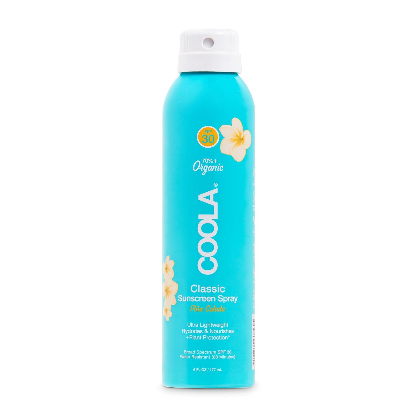 Coola Classic Body Sunscreen Spray SPF 30 Pina Colada Scent, 6-oz Aerosol Can