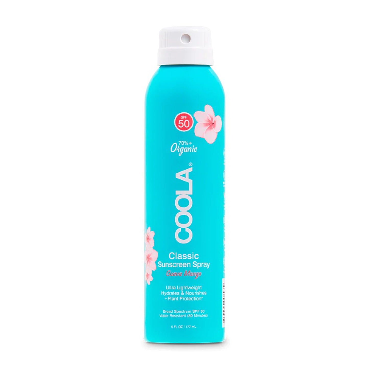 Coola Classic Body Sunscreen Spray SPF 50 Guava Mano Scent, 6-ounce Aerosol Can