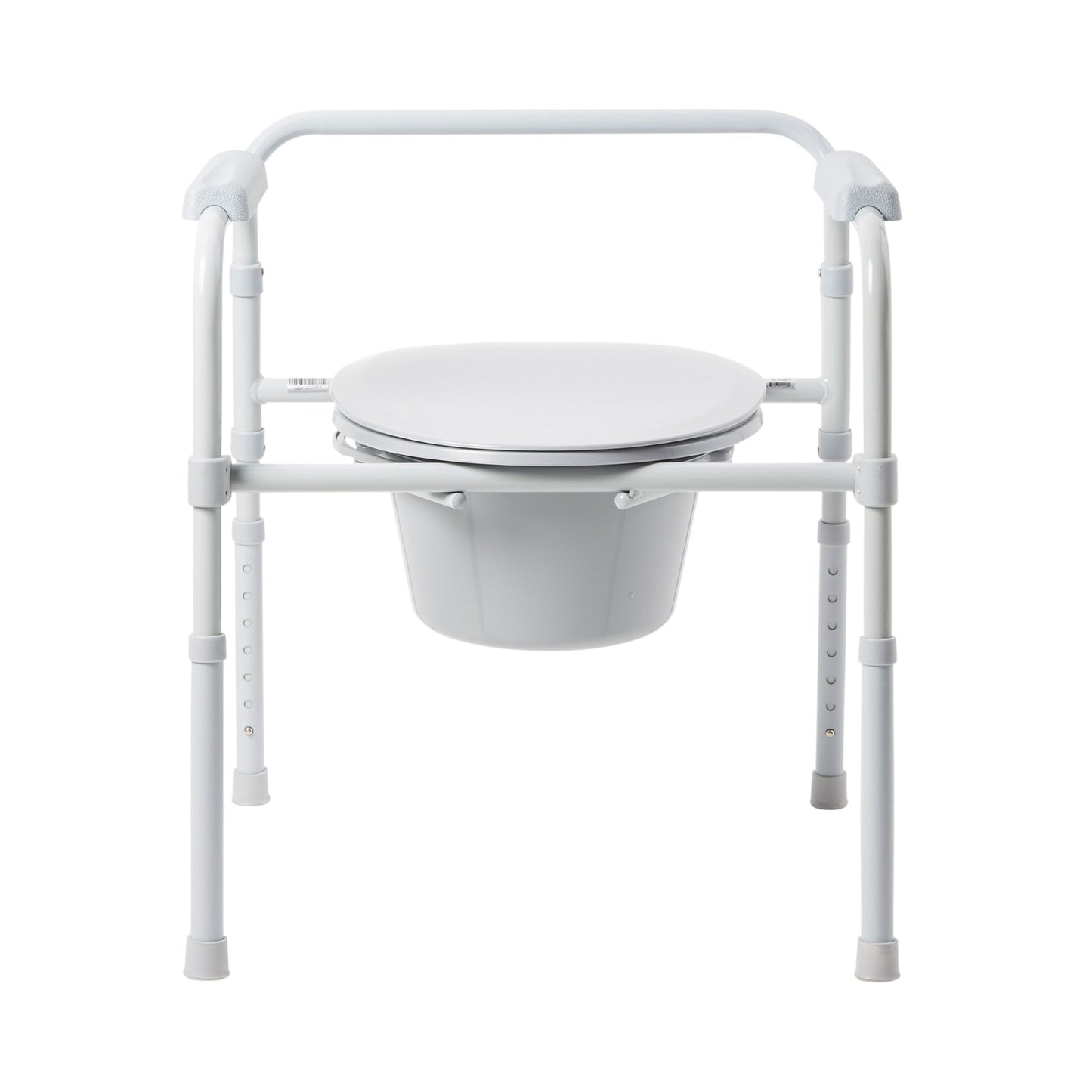 McKesson Folding Fixed Arm Steel Commode Chair, 15½ – 21 Inch