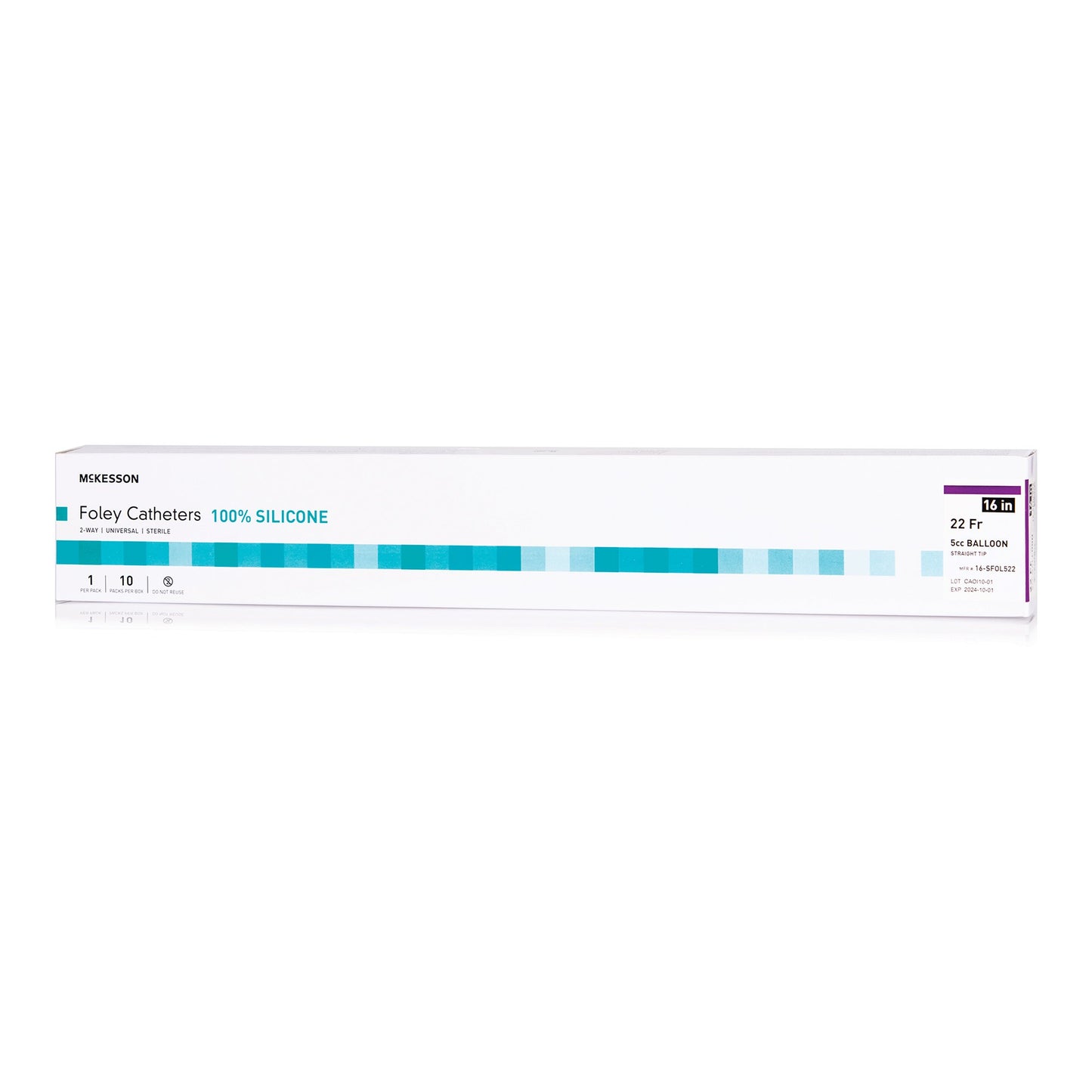 McKesson Silicone Foley Catheter, Standard Tip, 22 Fr., 5cc